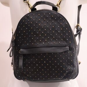 SOLD-American Eagle Outfitters Black Leather Backpack with Gold And Silver Studs